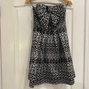 Strapless Metallic Knee-Length Party Dress